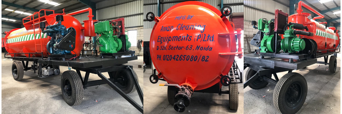 Tractor mounted sewer suction cum jetting machine